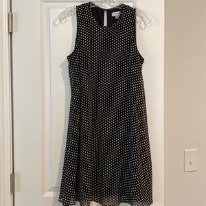 Calvin Klein blk/white polka dot shift dress